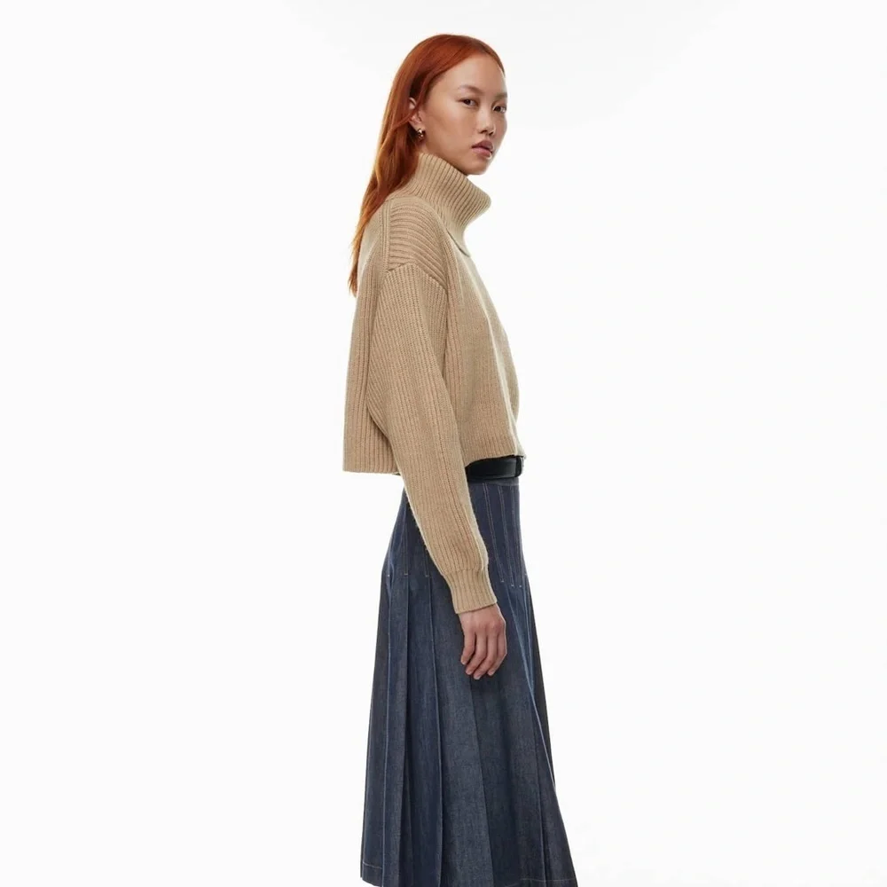 Aritzia Babaton Guell Sweater- neutral Merino Wool Turtleneck- Size Small - Picture 3 of 13